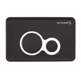 Клавиша смыва BETTOSERB 40006461 черный матовый+хром глянец DUO